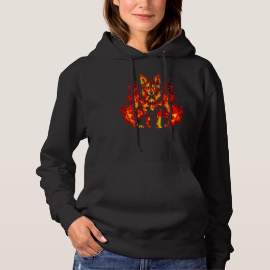 Art German Shepherd Dog Fire Hoodie (Vorderseite)