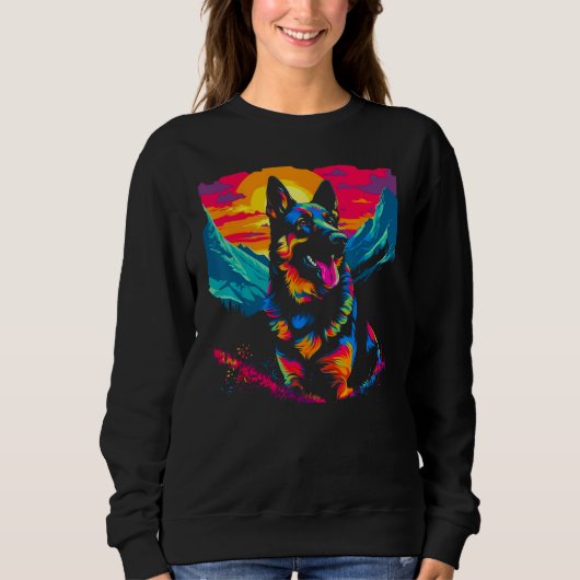 Art German Shepherd Dog Hiking Sweatshirt (Vorderseite)