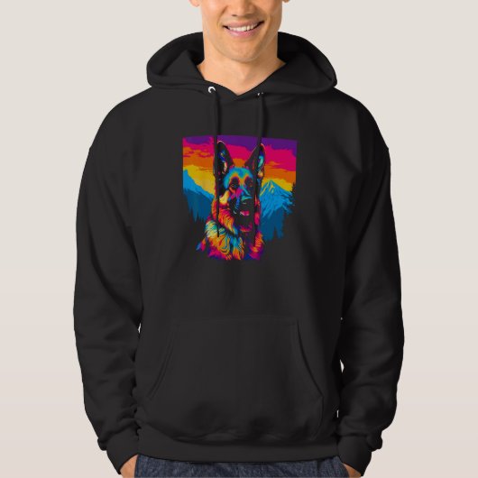 Art German Shepherd Dog Mountain Hoodie (Vorderseite)
