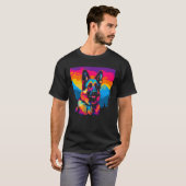 Art German Shepherd Dog Mountain T-Shirt (Vorne ganz)