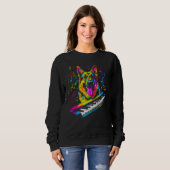 Art German Shepherd Dog Piano Pianist Sweatshirt (Vorne ganz)