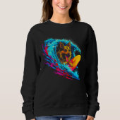 Art German Shepherd Dog Wave Surf Sweatshirt (Vorderseite)