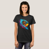 Art German Shepherd Dog Wave Surf T-Shirt (Vorne ganz)