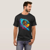 Art German Shepherd Dog Wave Surf T-Shirt (Vorne ganz)