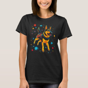 Art German Shepherd Hund Weltraumgalaxie T-Shirt