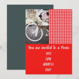 Art-Gingham-Party des Picknickmittagessens Einladung