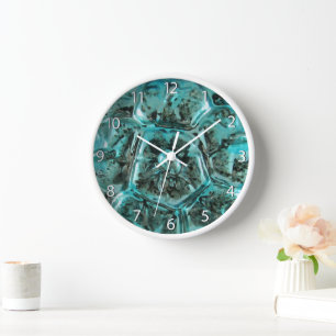Art Glass Aqua Aquamarin Blue Jewel Luxus - Zahlen Uhr