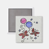 Art Glass Butterfells und Balloons Magnet (Vorderseite/Rückseite)