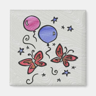 Art Glass Butterfells und Balloons Magnet