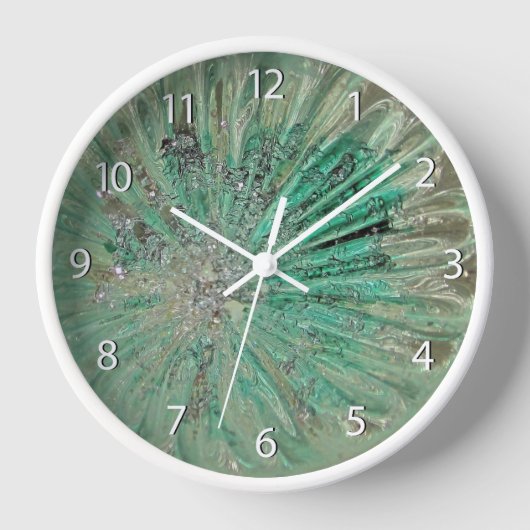 Art Glass Rich Jewel Aquamarin Ice Glitzer Aqua Uhr (Vorderseite)