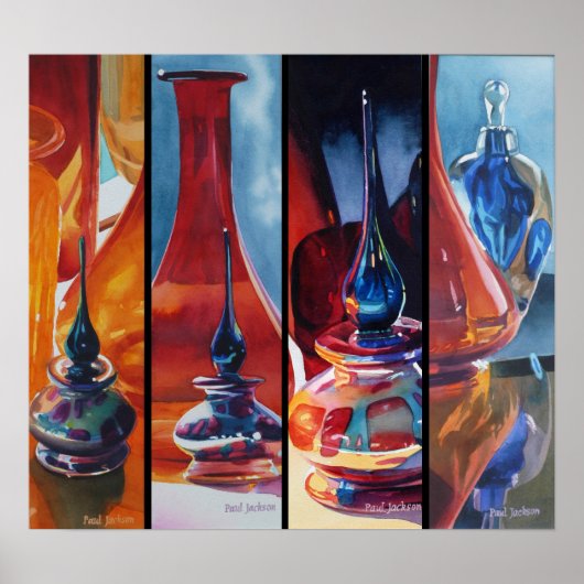 Art Glass Watercolor Menagerie Poster (Vorne)