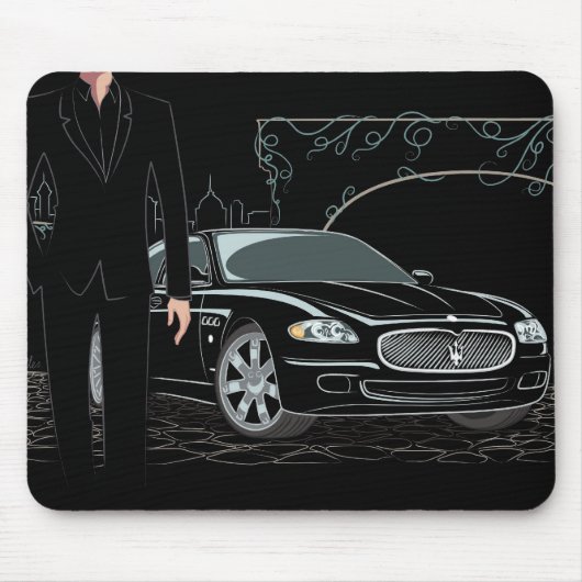 Art glattes schwarzes Mousepad (Vorne)