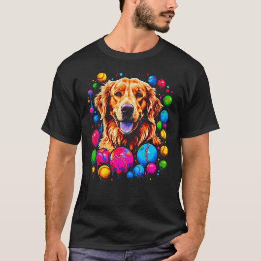 Art Golden Retriever Dog Baseball T-Shirt (Vorderseite)