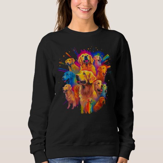 Art Golden Retriever Dog Family Sweatshirt (Vorderseite)