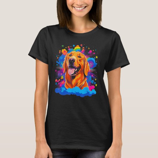 Art Golden Retriever Dog Surprise T-Shirt (Vorderseite)