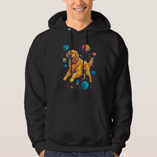 Art Golden Retriever Dog Universe Planet Hoodie (Vorderseite)