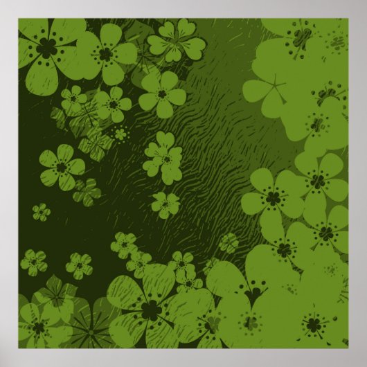Art Green Blues Grunge Hintergrund Muster Poster (Vorne)