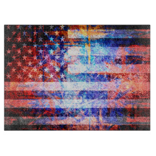 Art Grunge American Flag #2 Schneidebrett
