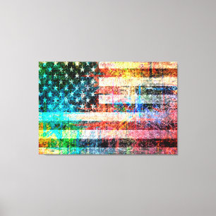 Art Grunge American Flag #3 Leinwanddruck