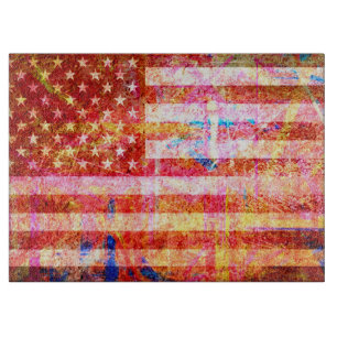Art Grunge American Flag #3 Schneidebrett