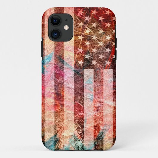 Art Grunge American Flag #6 Case-Mate iPhone Hülle (Rückseite)