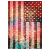 Art Grunge American Flag #6 Klemmbrett (Rückseite)