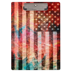 Art Grunge American Flag #6 Klemmbrett