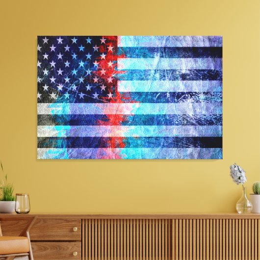 Art Grunge American Flag #6 Leinwanddruck (Insitu (Wohnzimmer))