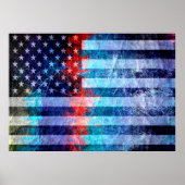 Art Grunge American Flag #7 Poster (Vorne)