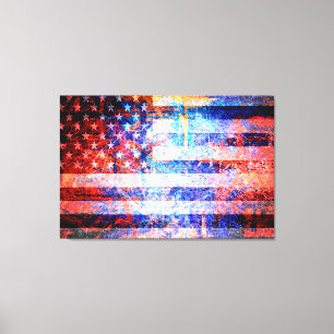 Art Grunge American Flag Leinwanddruck