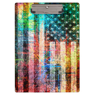 Art Grunge Amerikanische Flagge #4 Klemmbrett