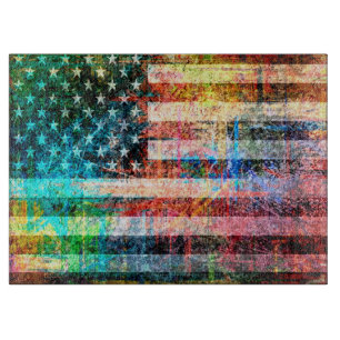 Art Grunge Amerikanische Flagge #4 Schneidebrett