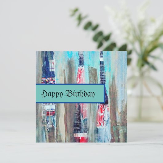 Art Happy Birthday Card (Stehend Vorderseite)