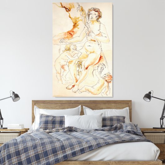 ART - HARRIET DAVIDSOHN - EINE STUDIE: MUTTER KIND LEINWANDDRUCK (Insitu (Schlafzimmer))