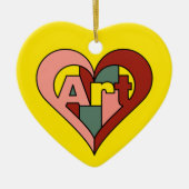 Art Heart Keramik Ornament (Vorne)