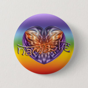 ART Heart NAMASTE   Farbe der Küken Button