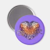 ART Heart NAMASTE | lila Magnet (Vorderseite/Rückseite)