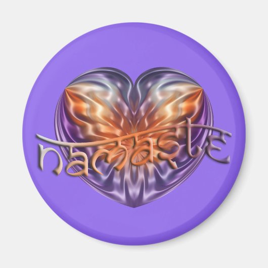 ART Heart NAMASTE | lila Magnet (Vorne)