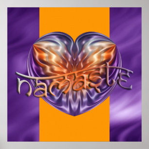 ART Heart NAMASTE Limanwellen, orange Poster