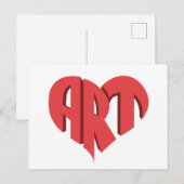 Art Heart Postkarte (Vorne/Hinten)