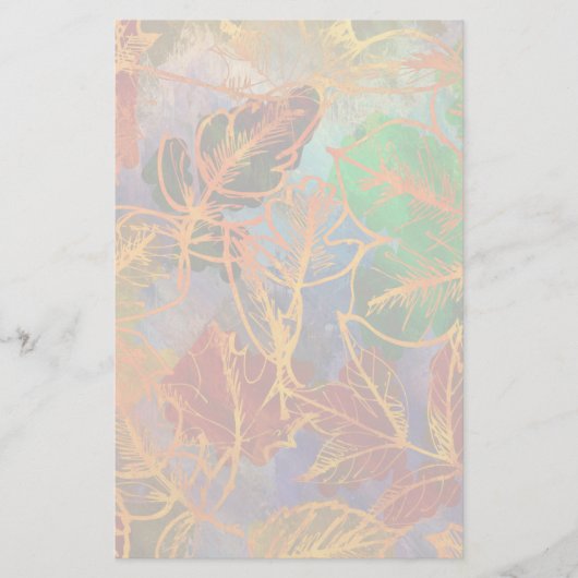 Art Herbst hinterlässt Hintergrund in Regenbogenfa Briefpapier (Vorderseite)