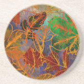 Art Herbst hinterlässt Hintergrund in Regenbogenfa Sandstein Untersetzer (Vorne)