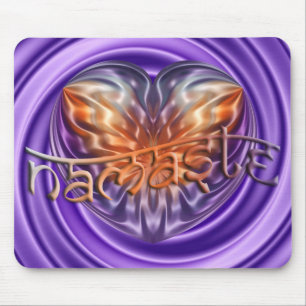 ART Herz NAMASTE violetter Strudel Mousepad