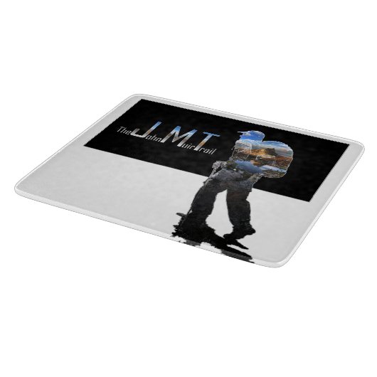 Art - Hiker Silhouette - John Muir Trail Text Schneidebrett (Ecke)