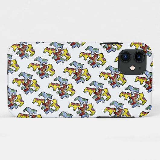 Art Horses iPhone Case (Rückseite (Horizontal))