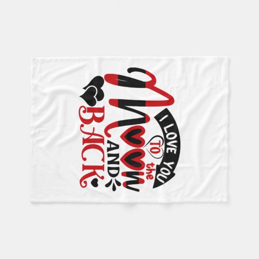 Art I Love You to The Moon Fleecedecke (Vorderseite (Horizontal))
