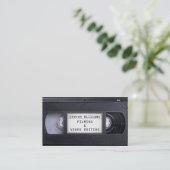 Art-Imitatblick VHS-Kassette retro Visitenkarte (Stehend Vorderseite)