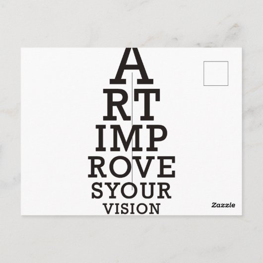 Art Improves Your Vision Eye Chart  Postkarte (Rückseite)