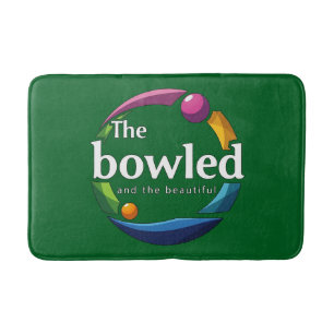 "Art in Motion: Bowling-Logo für Rundrasen, Badematte