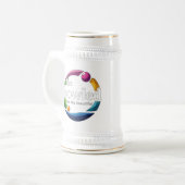 "Art in Motion: Bowling-Logo für Rundrasen, Bierglas (Vorderseite Links)